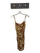 Nanushka Size 4 Yellow & Brown Polyester Spaghetti Strap Animal Print Dress Yellow & Brown / 4