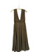 Maje Size 40 Taupe Cotton Blend Sleeveless Acordian Pleated Maxi Dress Taupe / 40