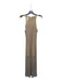 Sandro Size 38 Nude & Silver Polyester Blend Mesh Overlay Rhinestone Maxi Dress Nude & Silver / 38