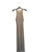 Sandro Size 38 Nude & Silver Polyester Blend Mesh Overlay Rhinestone Maxi Dress Nude & Silver / 38