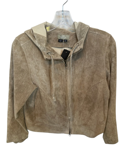 The Territory Ahead Size MP Taupe Suede Hood Full ZIp Front Pocket Jacket Taupe / MP