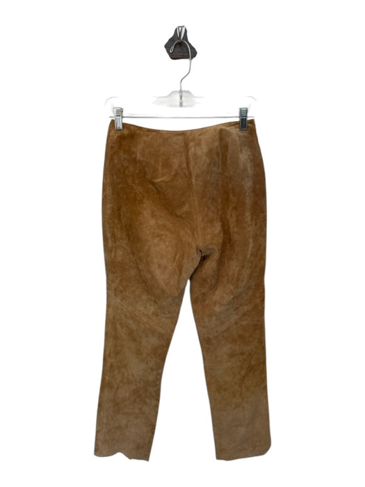 Revue Size 4 Camel Suede High Waist Straight Leg Pants Camel / 4