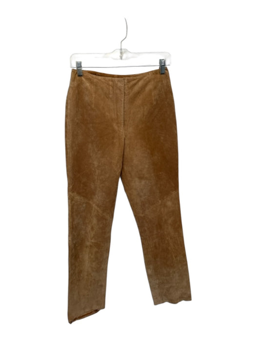 Revue Size 4 Camel Suede High Waist Straight Leg Pants Camel / 4