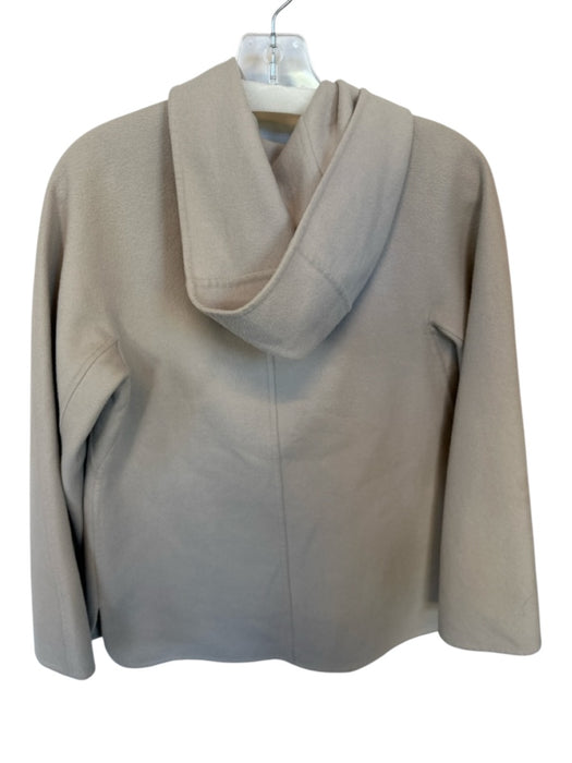 MaxMara Size 2 Light Gray Virgin Wool Long Sleeve Hood Front Pockets Jacket Light Gray / 2