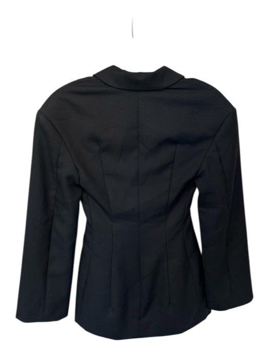 Jacquemus Size 32/XS Black Cotton Blend Long Sleeve Cut Out Detail Collar Dress Black / 32/XS