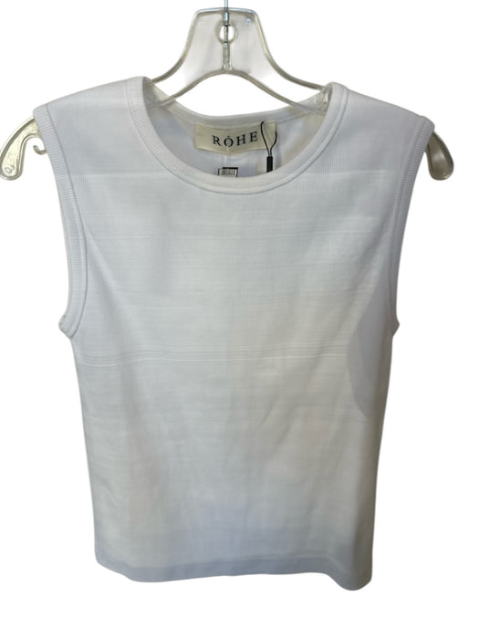 Rohe Size 38 White Cotton Blend Sleeveless Ribbed Top White / 38