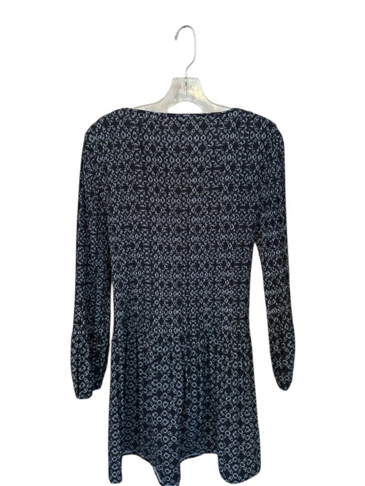 Maje Size 40 Black & Blue Polyester Long Sleeve Acordian Pleated short Dress Black & Blue / 40