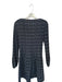 Maje Size 40 Black & Blue Polyester Long Sleeve Acordian Pleated short Dress Black & Blue / 40