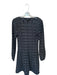 Maje Size 40 Black & Blue Polyester Long Sleeve Acordian Pleated short Dress Black & Blue / 40