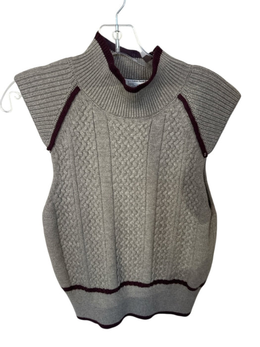 Deluc Size M Gray Viscose Blend Mock Neck Cap Sleeve Knit Sweater Gray / M