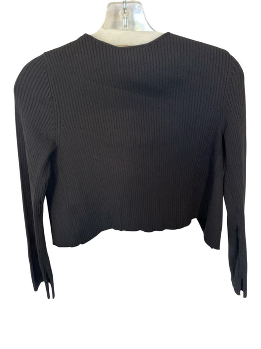 Maje Size 38 Black & Gold Viscose Blend Long Sleeve Ribbed Clasp Sweater Black & Gold / 38