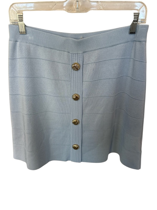 Generation Love Size M Baby Blue Rayon Elastic Waist Buttons Mini Skirt Baby Blue / M