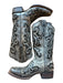Tanner Mark Boots Shoe Size 7 Gray & Black Leather Lizard Cut Outs Cowboy Boots Gray & Black / 7