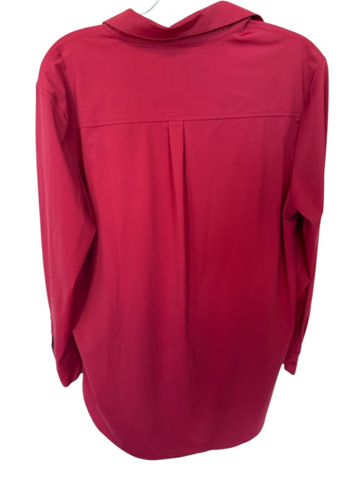 Lysse Size XL Maroon Nylon Blend Long Sleeve Button Down Top Maroon / XL