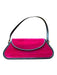 By Far Magenta & Black Velvet Leather trim Front Flap Structured Bag Magenta & Black / S