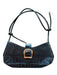 8 Other Reasons Black Leather Croc Embossed Shoulder Strap Front Buckle Bag Black / S