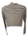 FP Movement Size XS Tan & Navy Cotton Blend Mock Neck Striped Long Sleeve Top Tan & Navy / XS