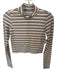 FP Movement Size XS Tan & Navy Cotton Blend Mock Neck Striped Long Sleeve Top Tan & Navy / XS