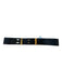 Worth Black & Gold Leather Textured Wide Gold Hardware Belts Black & Gold / XL