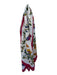 Ginnie Johansen Magenta & White Cotton Flowers Butterflies scarf Magenta & White / L