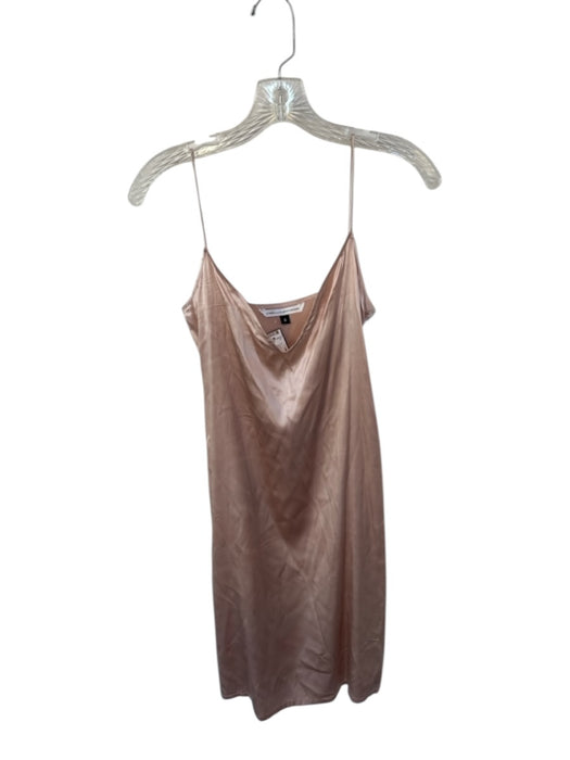 Diane Von Furstenberg Size 8 Rose Polymide Blend Spaghetti Strap V Neck Dress Rose / 8