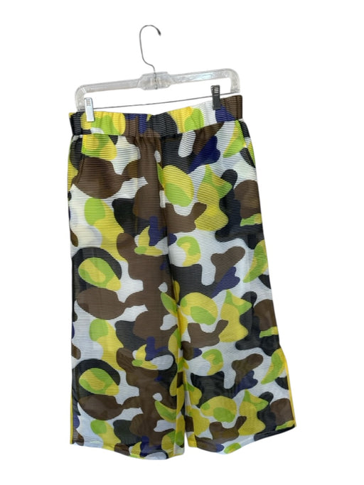 Berek Size Est M Brown & Yellow Camo Accordion Sheer Side Slits Pants Brown & Yellow / Est M