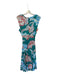 Cleobella Size XS Teal & Red Nylon Cap Sleeve Butterflies Elastic Waist Dress Teal & Red / XS