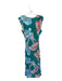 Cleobella Size XS Teal & Red Nylon Cap Sleeve Butterflies Elastic Waist Dress Teal & Red / XS