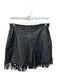 Bully Size 40 Black Lamb Skin Fringe Pockets Zip Fly Mini Shorts Black / 40