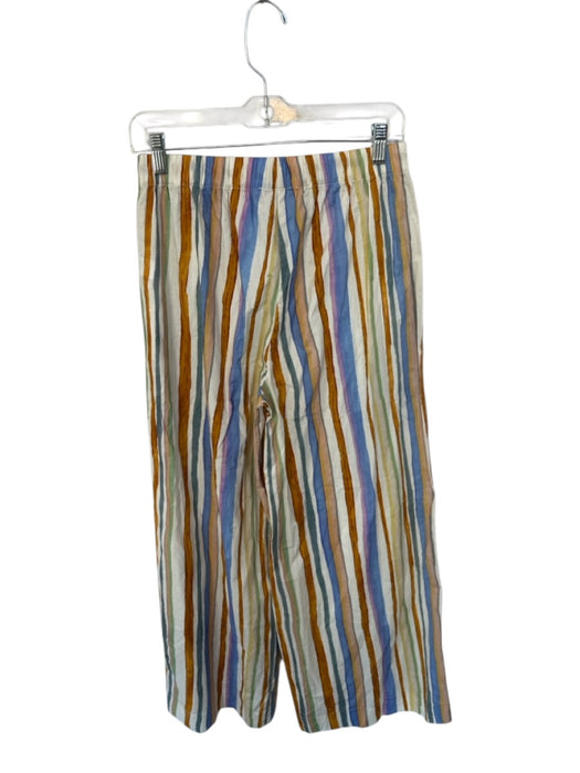 Pinch Size M White & Multi Cotton Striped Drawstring Waist Wide Leg Pants White & Multi / M