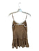 Lioness Size M Tan & White Polyester Blend Spaghetti Strap Plaid Lace Trim Dress Tan & White / M