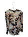 Free People Size XS Black & Orange Polyester Long Sleeve Botanical Top Black & Orange / XS