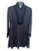 STS Size XS Black Polyester Blend Velvet Accent V Neck Midi Long Sleeve Dress Black / XS