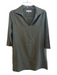 Ann Mashburn Size XS Green Acetate Blend Stitch Detail Wide Hem V Neck Dress Green / XS