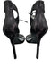 Stuart Weitzman Shoe Size 6 Black & Gunmetal Canvas Metallic Thread Sandals Black & Gunmetal / 6