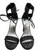 Stuart Weitzman Shoe Size 6 Black & Gunmetal Canvas Metallic Thread Sandals Black & Gunmetal / 6
