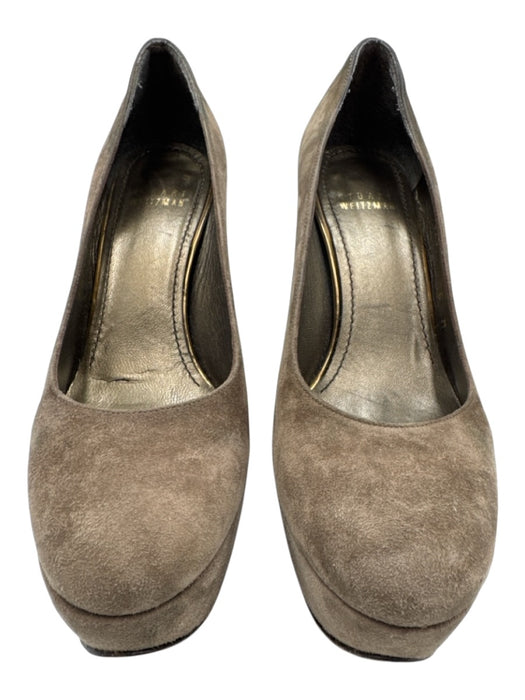 Stuart Weitzman Shoe Size 6 Dark Gray Suede Almond Toe Platform Stiletto Pumps Dark Gray / 6