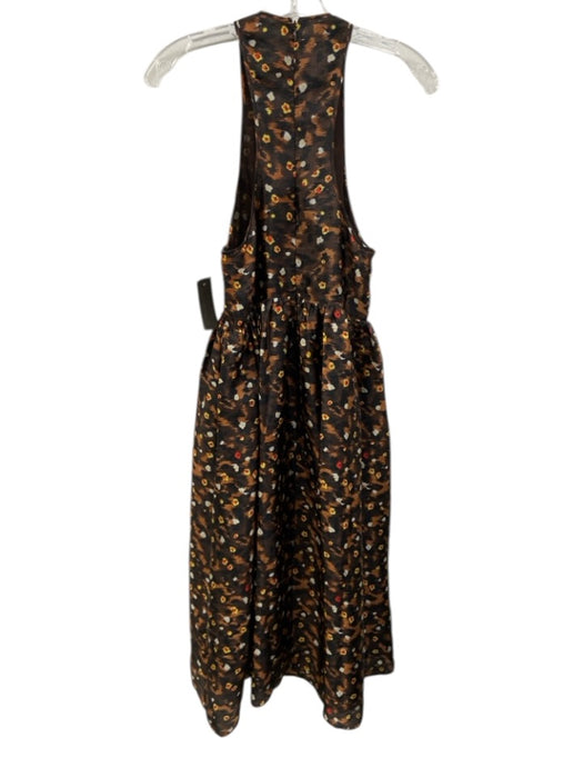 Baum und Pferdgarten Size 34 Brown, Yellow & Black Poly Blend Floral Dress Brown, Yellow & Black / 34