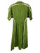 Lovebirds Size S Green & Beige Cotton Shirt Dress V Neck Short Sleeve Midi Dress Green & Beige / S