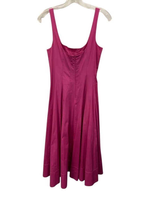 Staud Size 2 Hot pink Cotton Sleeveless Back Zip A Line Midi Dress Hot pink / 2