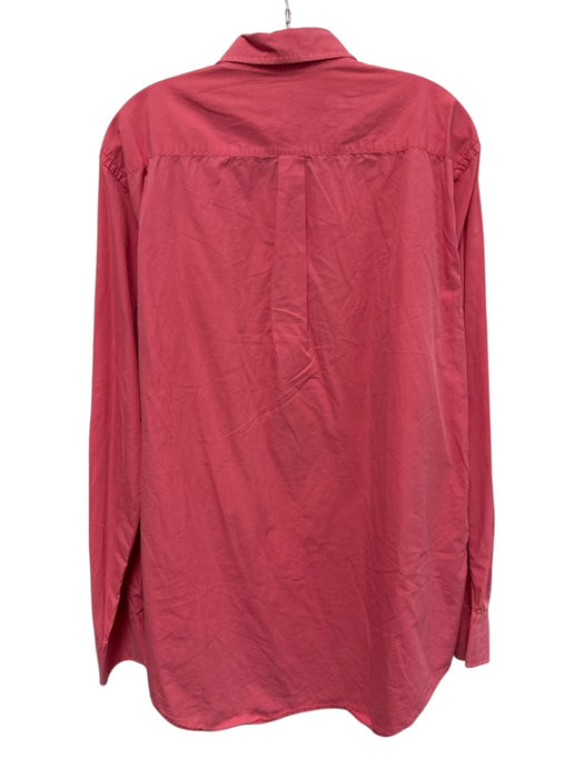 Peter Millar Size L Red Cotton & Silk button up Collar Solid Long Sleeve Shirt Red / L