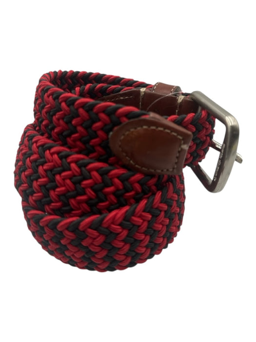 Martin Dingman Red & Black Woven Buckle Cord Men's Belt Red & Black / 44