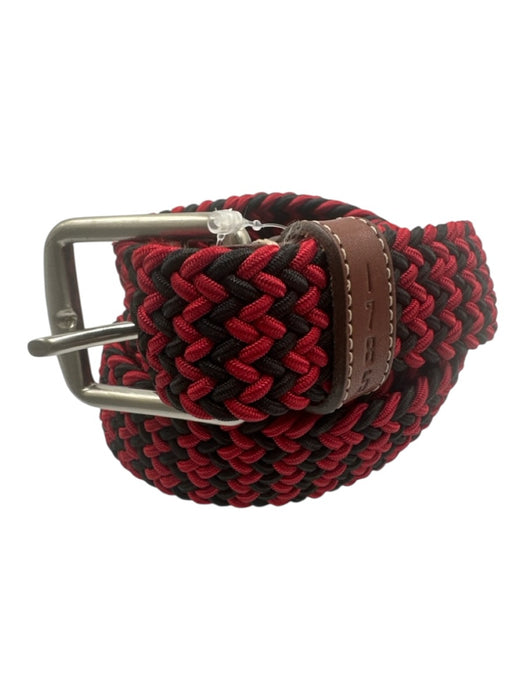 Martin Dingman Red & Black Woven Buckle Cord Men's Belt Red & Black / 44