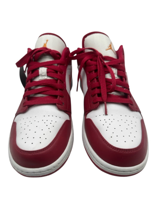 Nike Air Jordan Shoe Size 13 Red & White Leather Lace Up Color Block Men's Shoes Red & White / 13