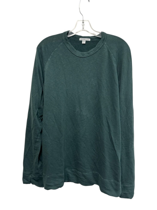 James Perse Size 3 Dark Green Cotton Solid Men's Long Sleeve Shirt Dark Green / 3