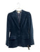 Chloe Size 34 Blue Cotton & Modal Velvet Buttons Flap Pockets Blazer Jacket Blue / 34