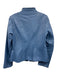Alta Moda Size 40 Blue Leather High Neck Zip Up Pockets Jacket Blue / 40