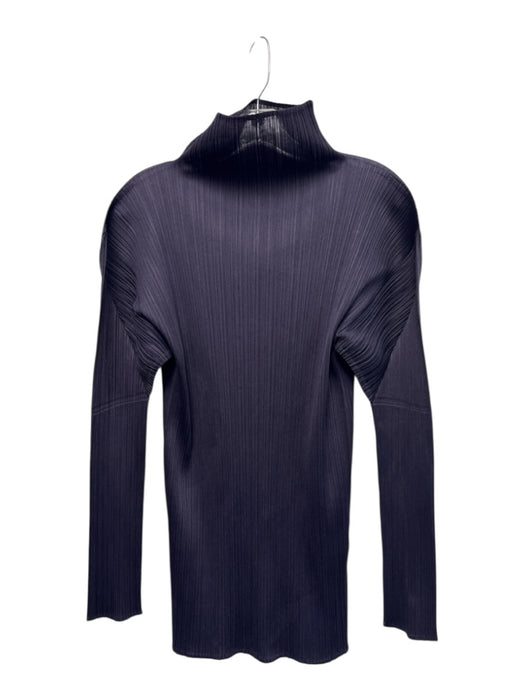 Issey Miyake Size M Purple Polyester Micropleat Crinkle Long Sleeve Top Purple / M