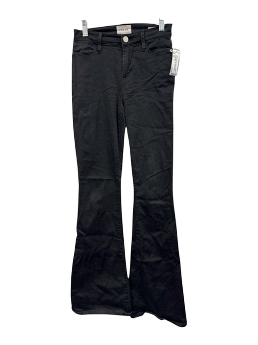 Frame Size 25 Charcoal Black Missing Fabric Tag Denim High Rise Flare Jeans Charcoal Black / 25