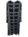 Hyacinth House Size L Black & Beige Rayon Floral Trim Long Sleeve Midi Dress Black & Beige / L